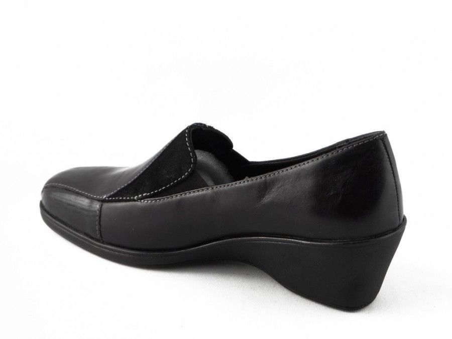 vuilnis Siësta Dressoir Mocassin Dames Zwart Leder Hak Soft Comfort - Comfort schoenen -  Damesschoenen | ModaShoes.nl