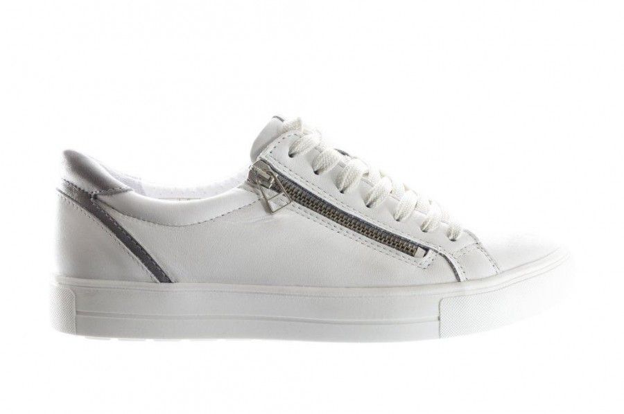 ik luister naar muziek campagne Gearceerd Witte Lederen Sneaker Voor Steunzolen - Mirel - Merken - Damesschoenen |  ModaShoes.nl