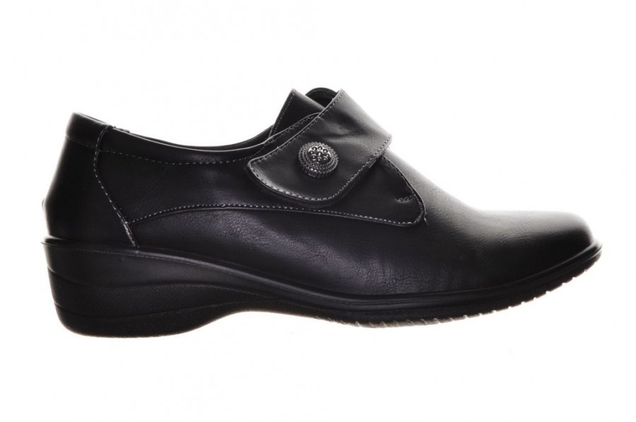 Zwarte Klassieke Velcroschoenen Dames - Comfort schoenen - Damesschoenen ModaShoes.nl