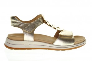 Ara Gouden Geklede Comfort Sandaal